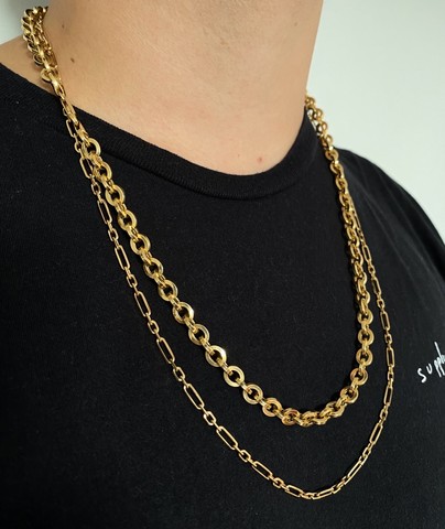 Cordao de ouro elo 1/1 - 18k maciça .  - Foto 4