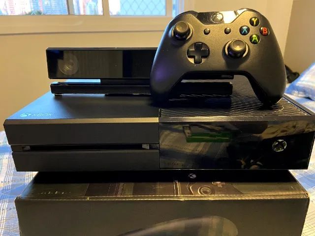 Xbox One Fat Preto 500gb C/Kinect e 3 Jogos