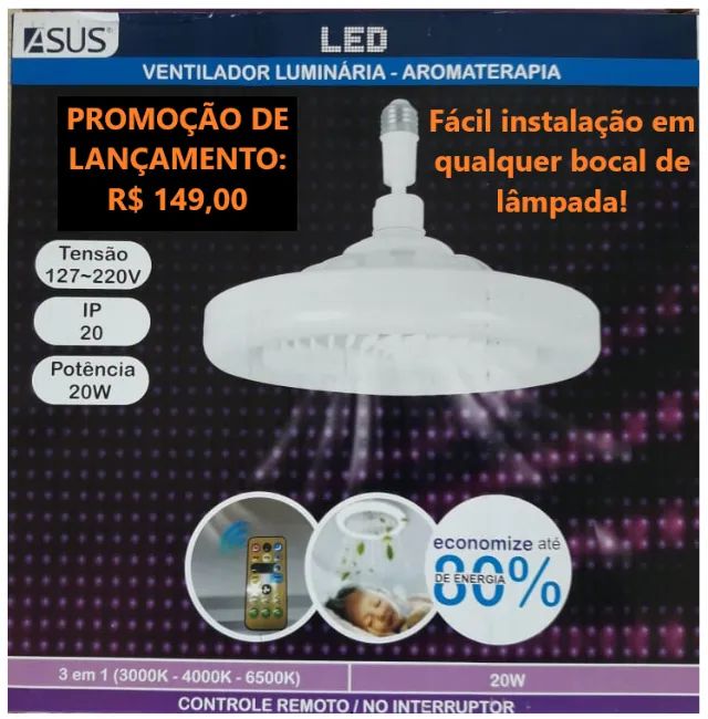 Luminária com ventilador
