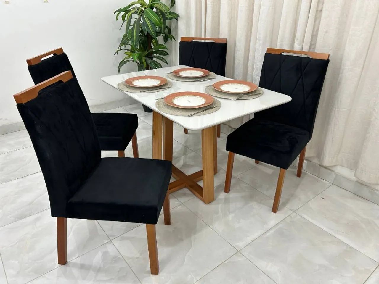 Mesa de Jantar 1.20×0.80 Com 4 Cadeiras Isa l654