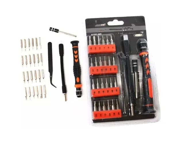 Kit Chaves P/ Reparos Celulares E Eletrônicos 28pçs. Com Pinça e Extensor Flexível - Foto 2