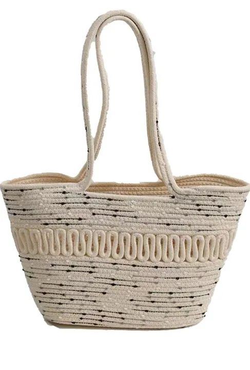 Bolsa elegante feita de cordas de algodão macramé  - Foto 3