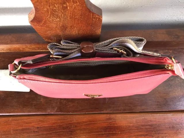 Bolsa Classe Couro Feminina Rosa Chiclete - Foto 2