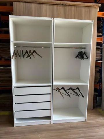 Cabideiro C/ 4 gavetas maleiro + Cabideiro duplo C/ Maleiro MDF