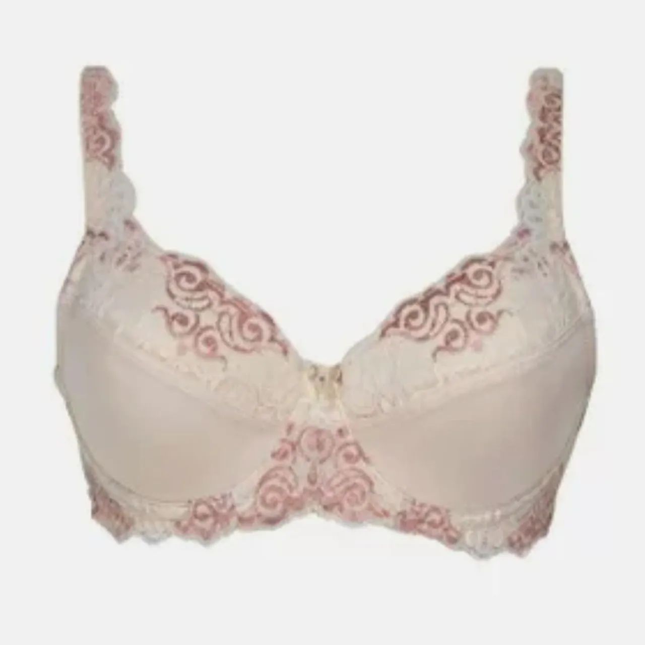 Sutiã renda pérola com detalhes em rosa - Foto 2