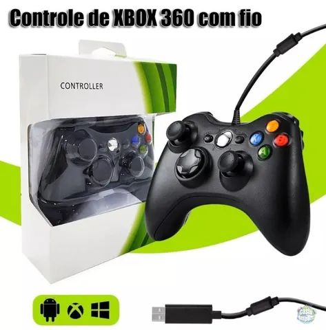 Controle com fio Compatível Com Xbox 360 e slim