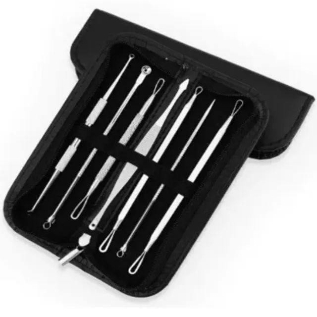 Kit 7 Peças Removedor De Cravo Limpeza De Pele Contra Espinha E Acne Cureta z052 