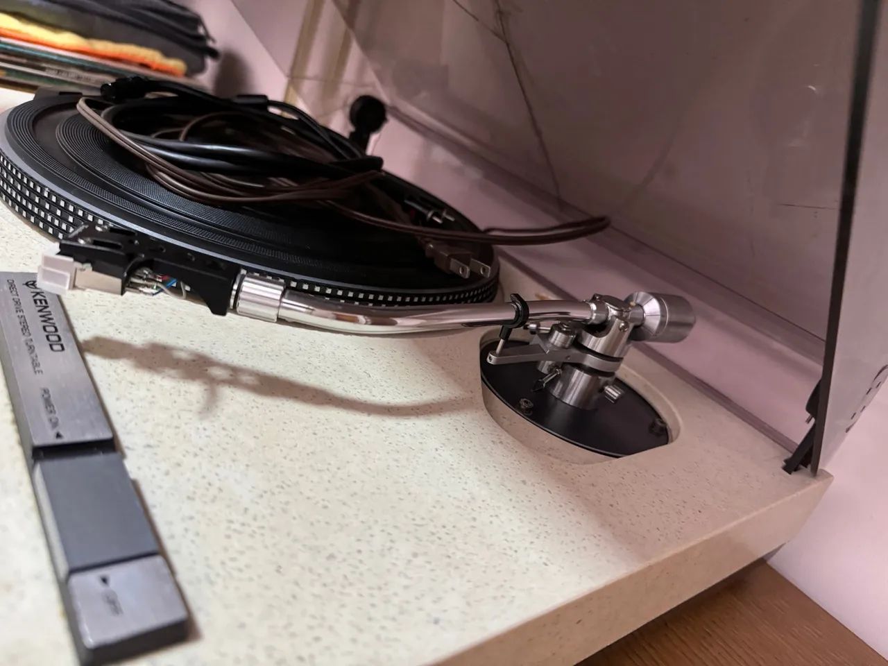 Toca discos Kenwood , braço Microseiki original e cabo RCA destacável - Foto 5