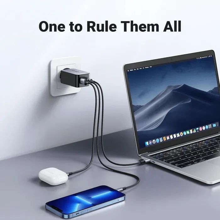Super Carregador UGREEN 65W USB C 3 portas NOVO - Foto 2