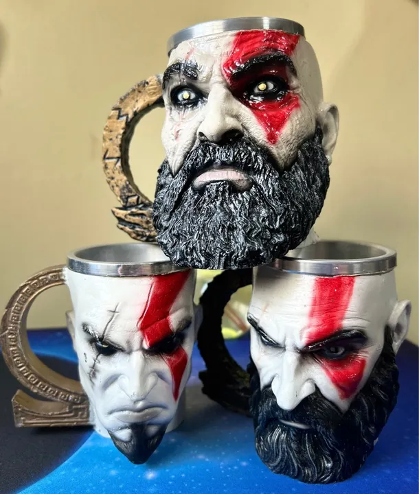 Canecas Kratos God of War - 3 Peças