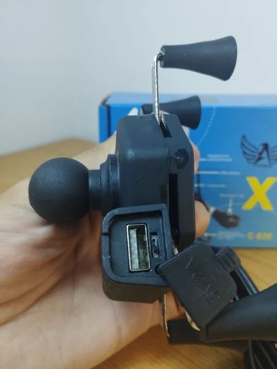 Suporte recarregável de celular para moto garra - Foto 3