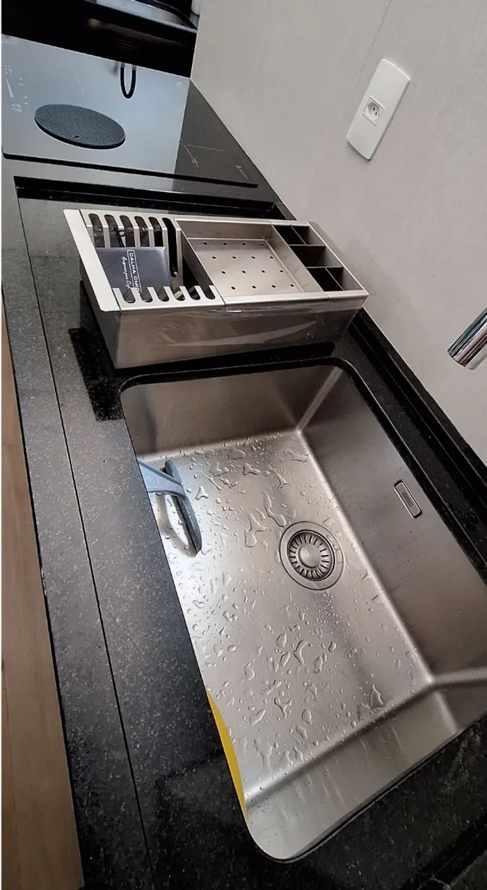 Cesto Escorredor Inox 3 Módulos Para Cuba - Calha Úmida