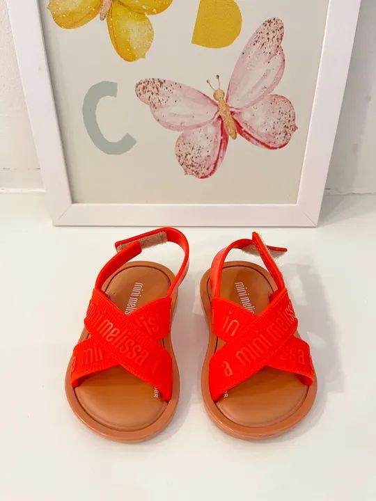Sandálias Mini Melissa Bebê - laranjada - Tamanho 17/18