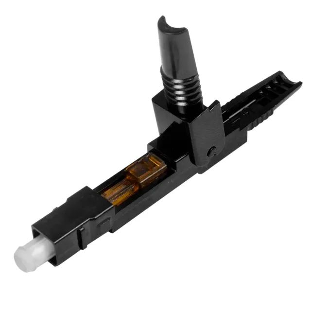 5 Conector Óptico de Rosca Preto Fast Connector SC UPC rede fibra cftv Internet drop - Foto 3