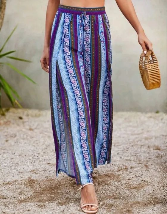 Calça pantalona com fenda Boho NOVA - Foto 2