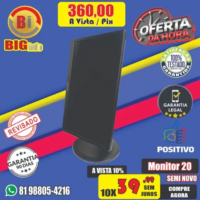 Monitor Led Positivo E2011PX 20? Wide Base Regulável - Garantia  - Foto 4