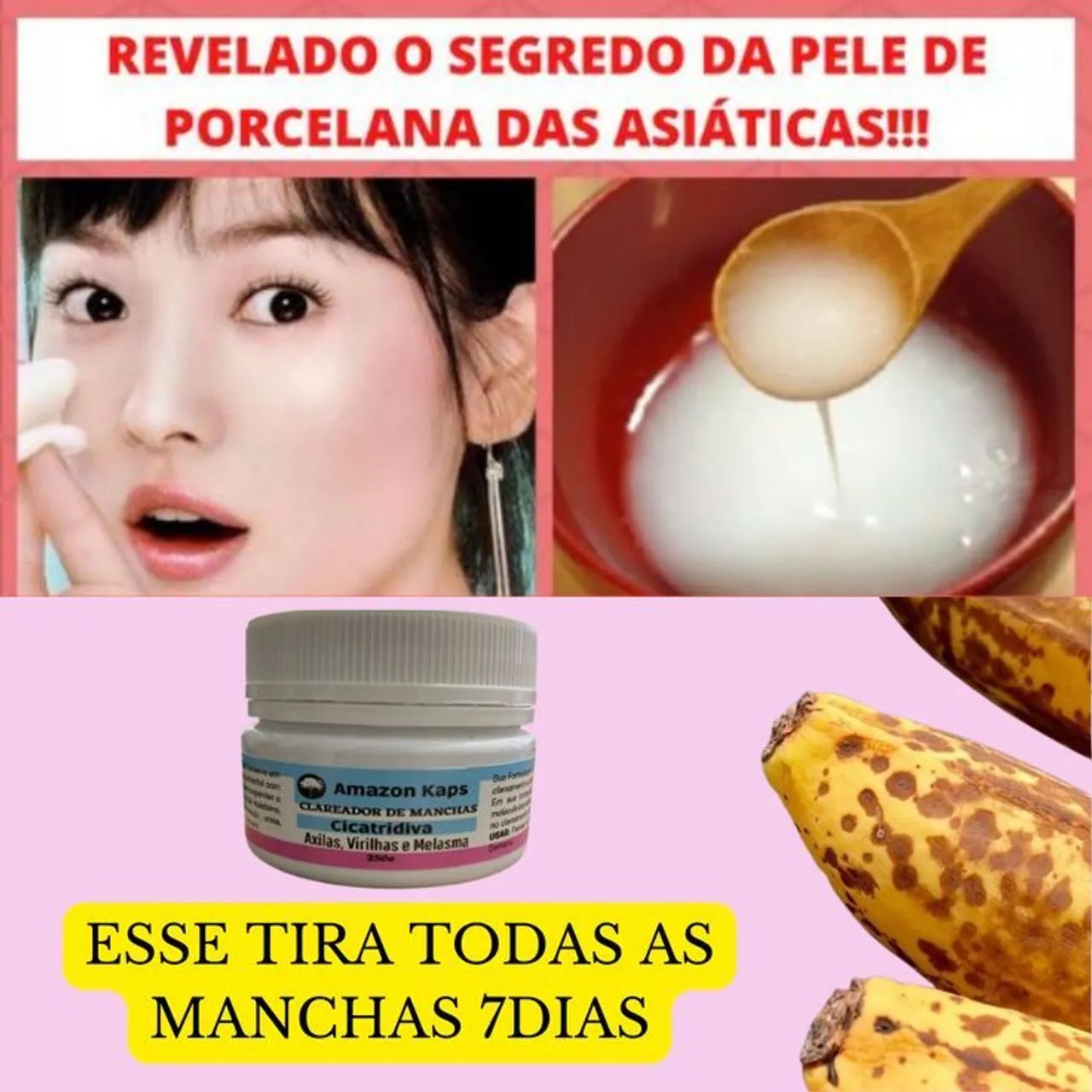 Creme clareador de manchas Amazon Kaps - Pele de porcelana