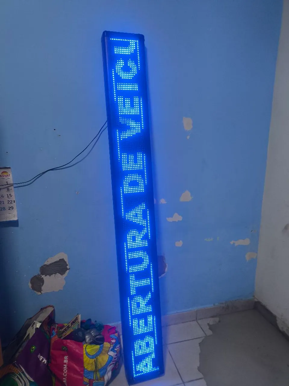 PARA VIR BUSCAR...Painel LED Letreiro de 2 mt x 24cmde mensagem - Abertura de Veículos