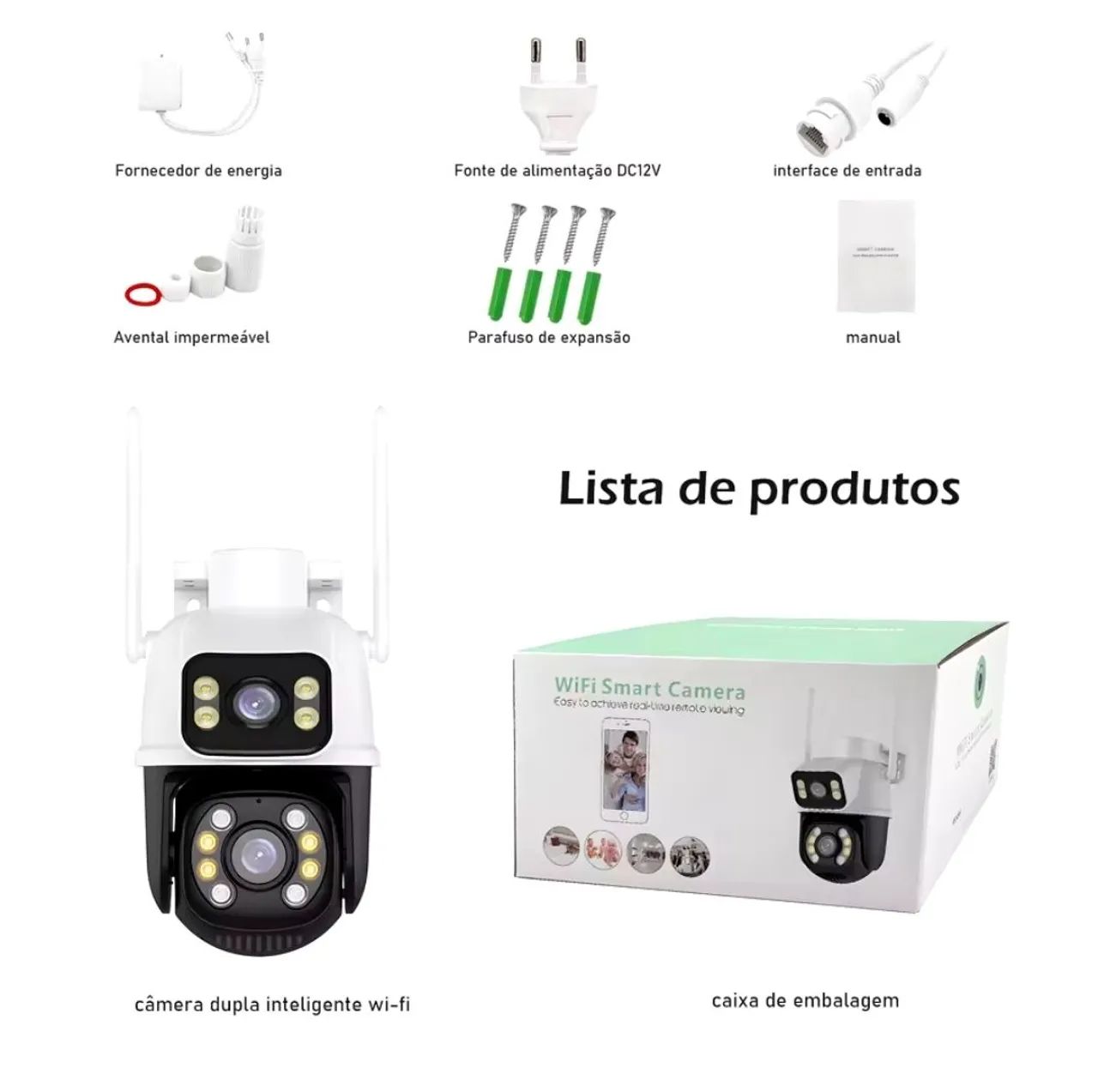 Câmera de Segurança 3+3MP Dupla com Ângulo Amplo - Wifi - Foto 2