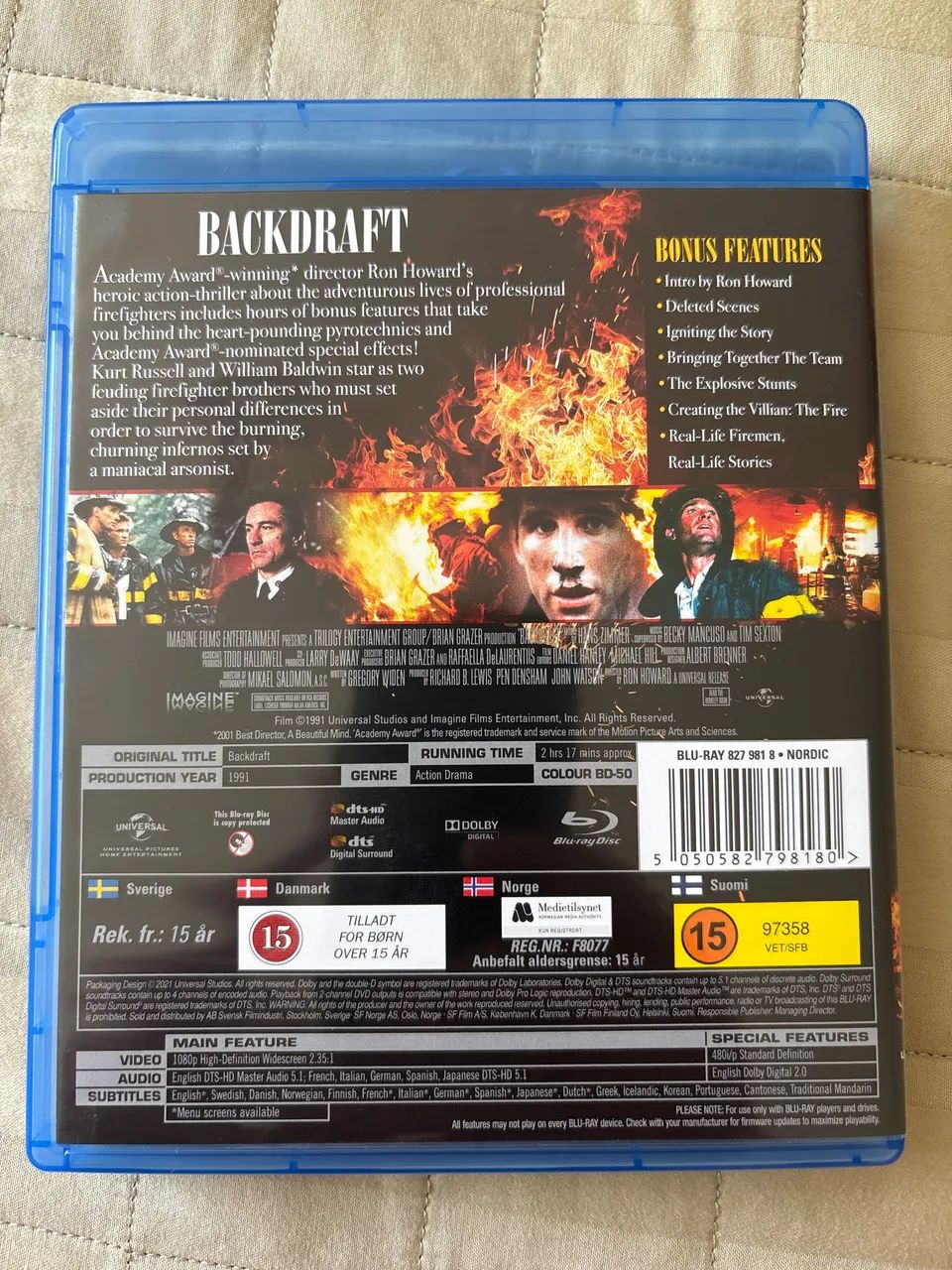 Bluray Backdraft (Cortina de fogo) importado - Foto 2