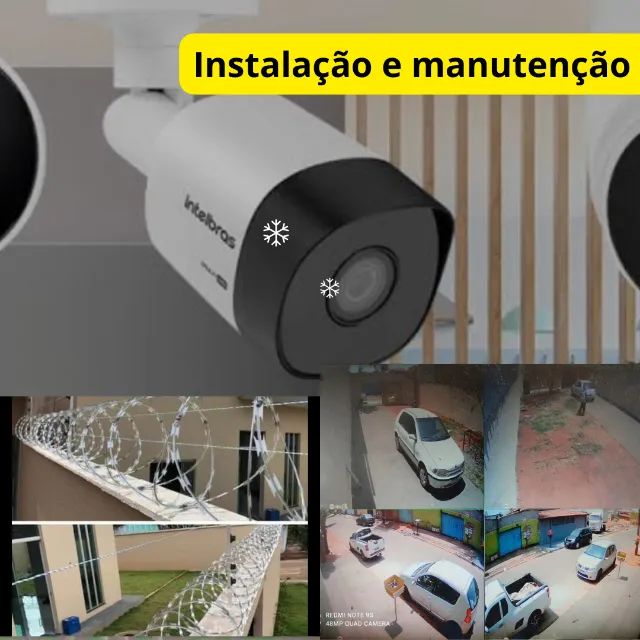 Cerca elétrica, câmera de segurança 
