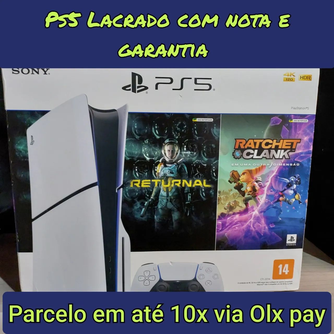 PS5 Slim 1tb mídia física novo lacrado + NF + Garantia