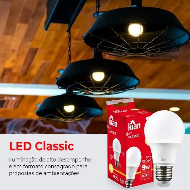 Lâmpada LED Classic 9w  - Kit com 3 Unidades ou Unitária | Entrega em Palhoça e Região - Foto 5