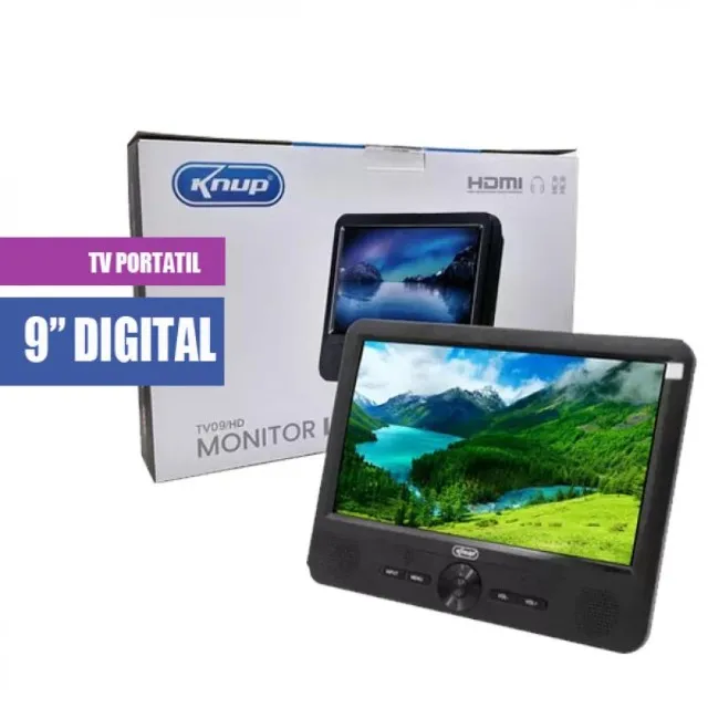 Tv Portátil Digital Knup 9 Polegadas Led Hd Usb Sd Monitor KP-TV09