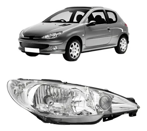 Farol Peugeot 206 E 206 Sw Ano 00 Ao 06 Foco Simples Liso