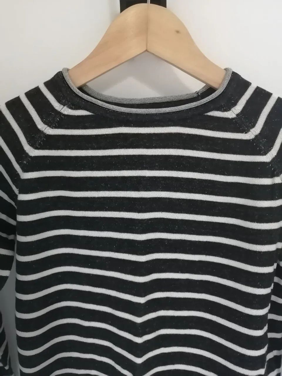 Blusa grossa listrada preta e branca - Foto 3