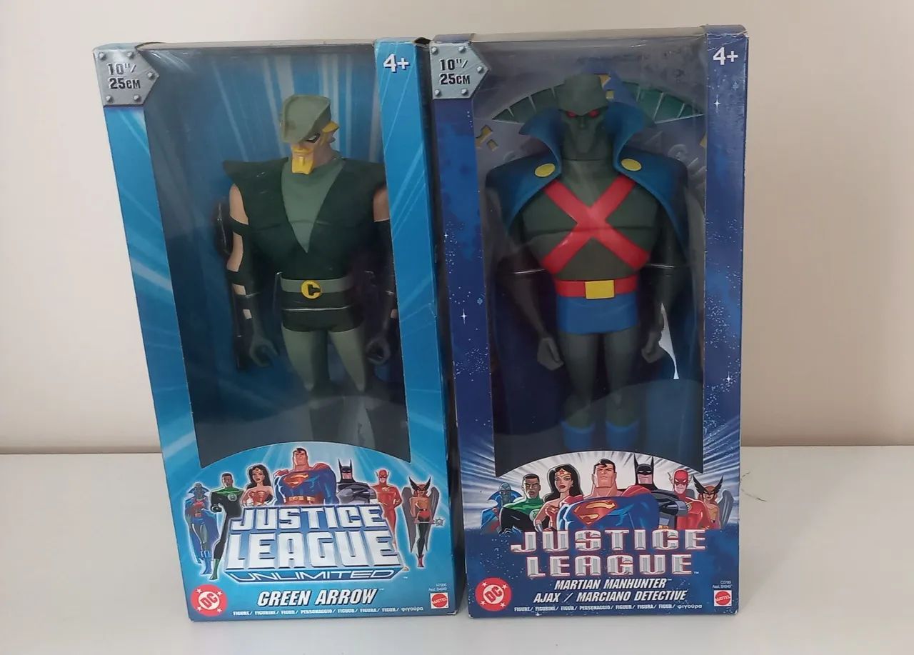 Bonecos Justice League Green Arrow e Martian Manhunter - 10''