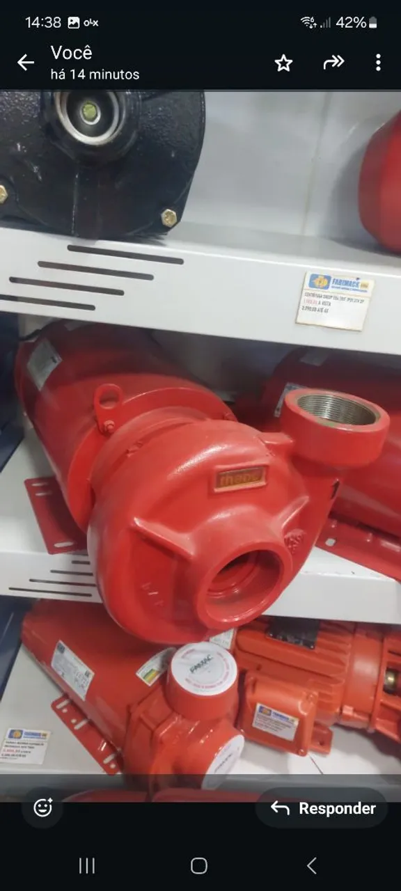 BOMBA DE AGUA 5CV TRIF 220/380V VERMELHA THSI-18 THEBE