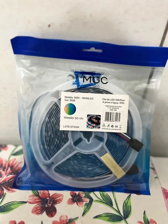 Fita LED RGB 1m 5050 IP65 - Iluminação Decorativa