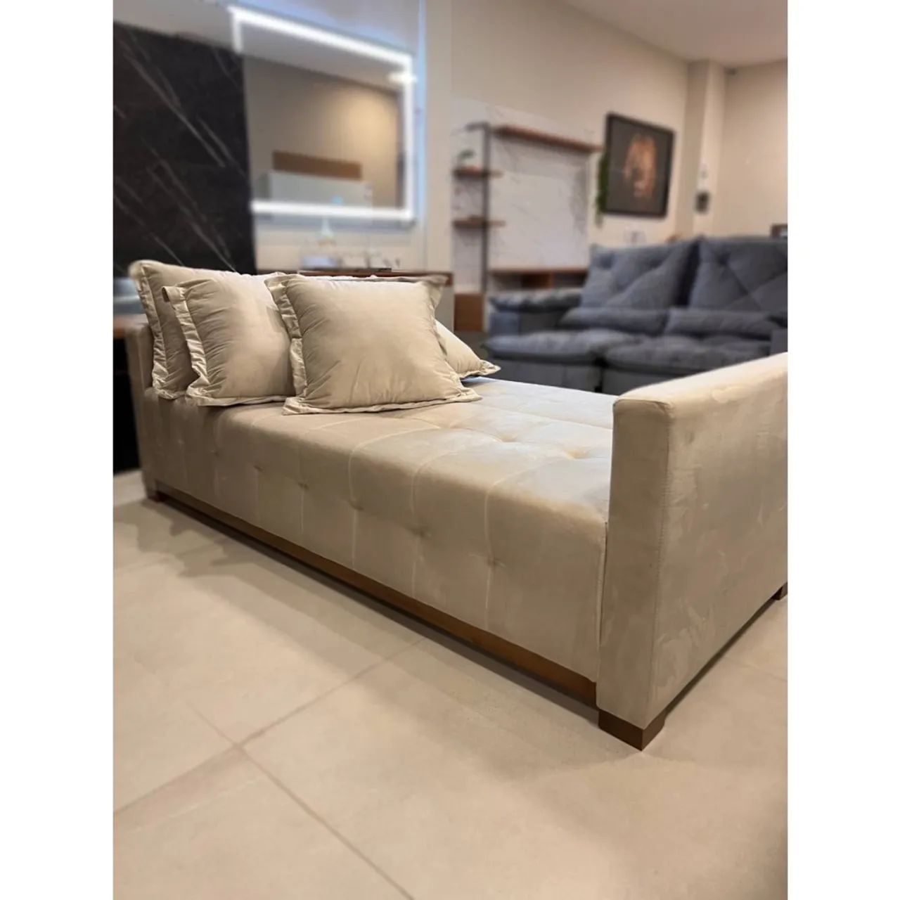 Sofá Cama Casal 4 Lugares e 5 Almofadas- Produto Novo - Foto 3