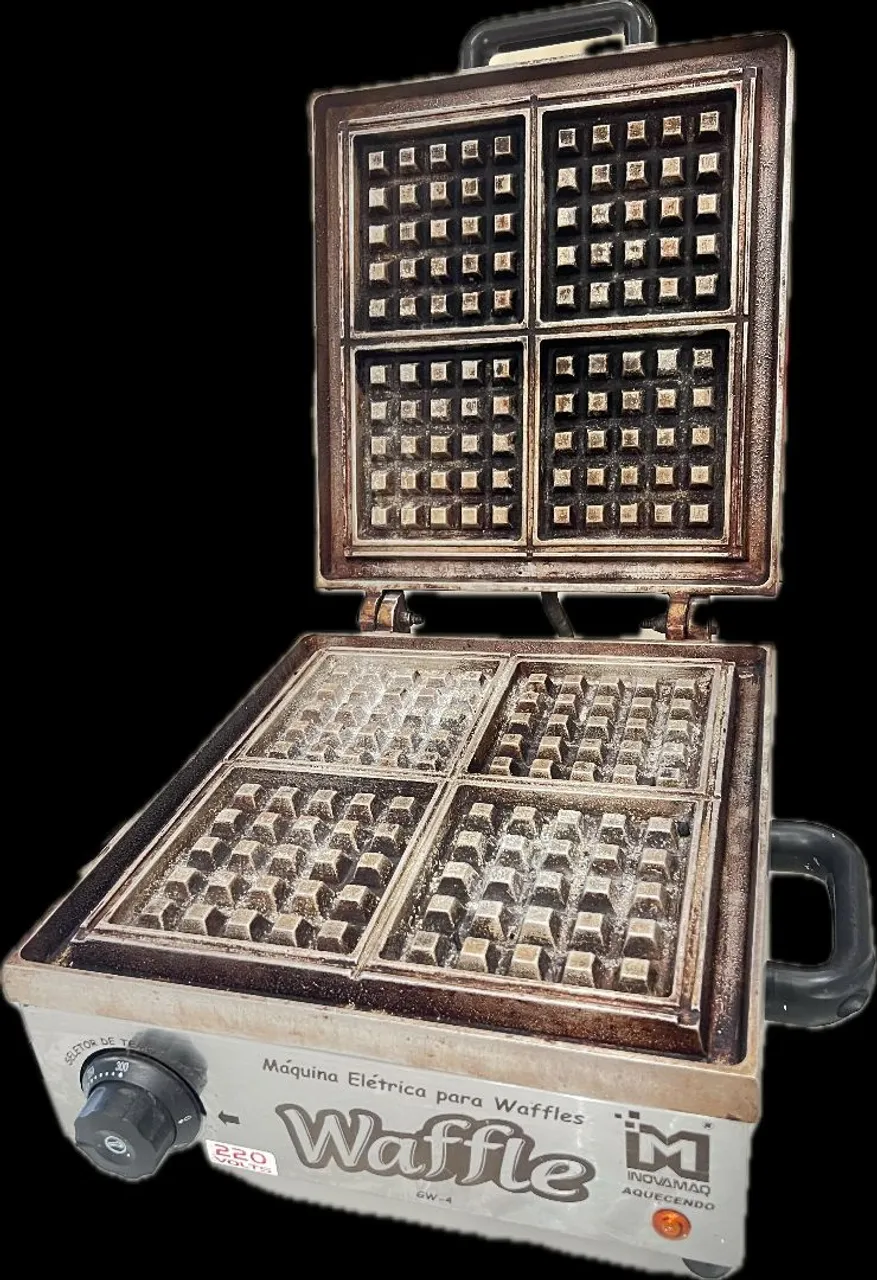 Máquina de Waffle Industrial - 4 Secções