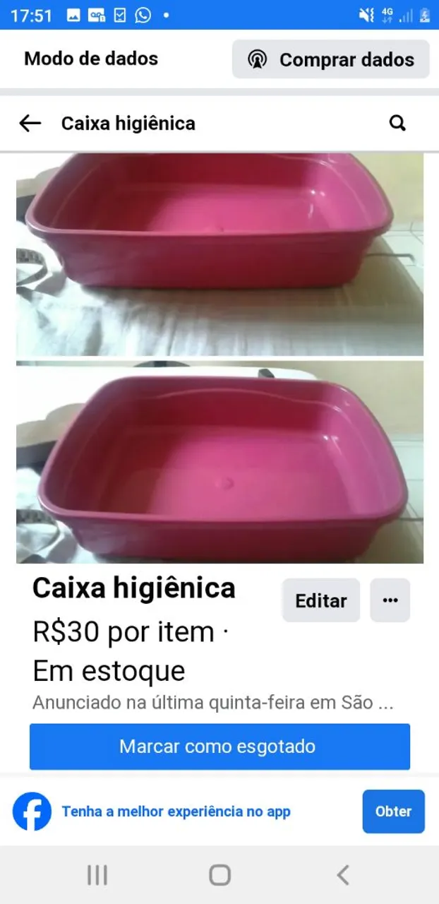 Caixa higiênica para cães