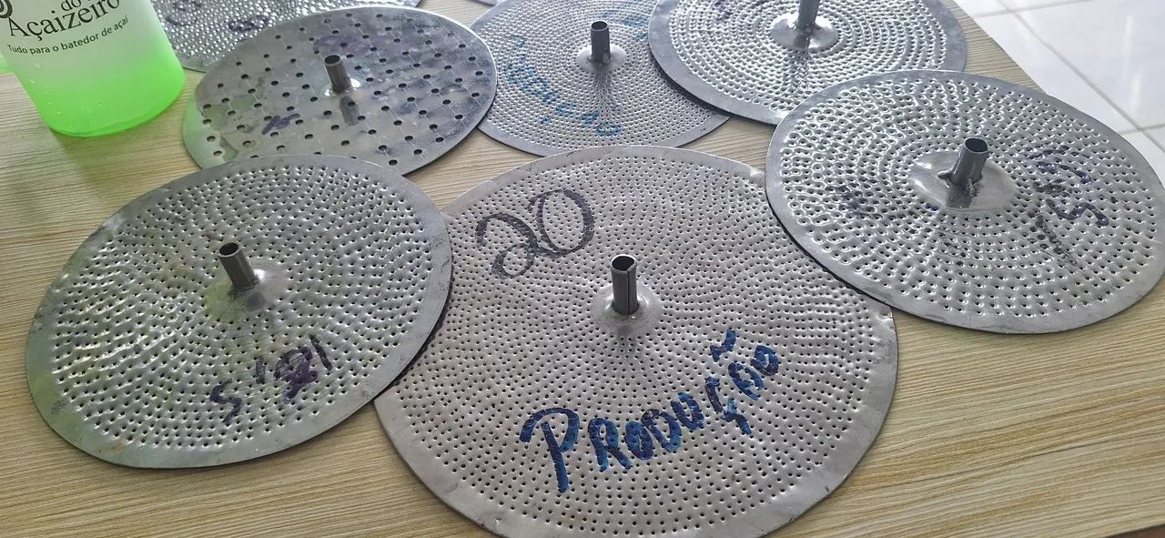 Peneiras de aço inox para açaí