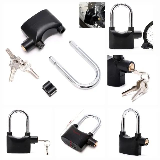 Cadeado Com Alarme Para Moto, Bicicleta, Bike etc Antifurto + Brinde, Com três chaves - Foto 2