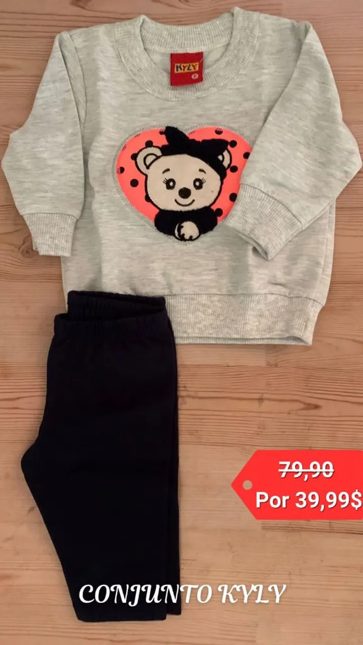 Conjunto Kyly Infantil Teddy Bear Novo
