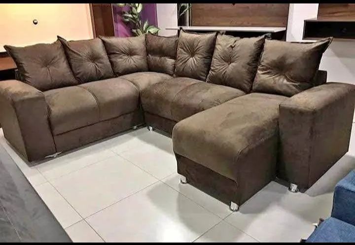 Sofá de Canto em Suede Marrom - Conforto e Estilo - Foto 3