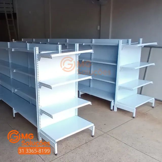 Gôndola de centro - prateleira para mercearias e petshop