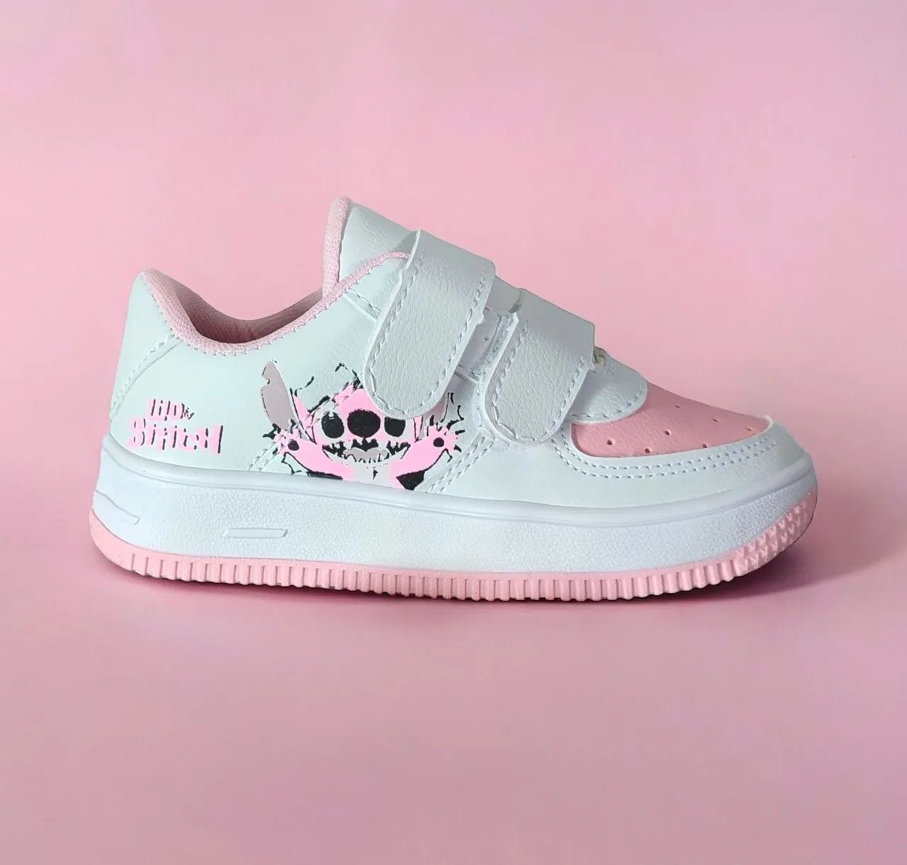 Tênis Infantil Stitch Rosa e Branco