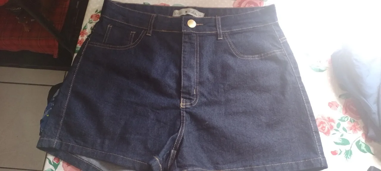 Short Jeans Azul Feminino