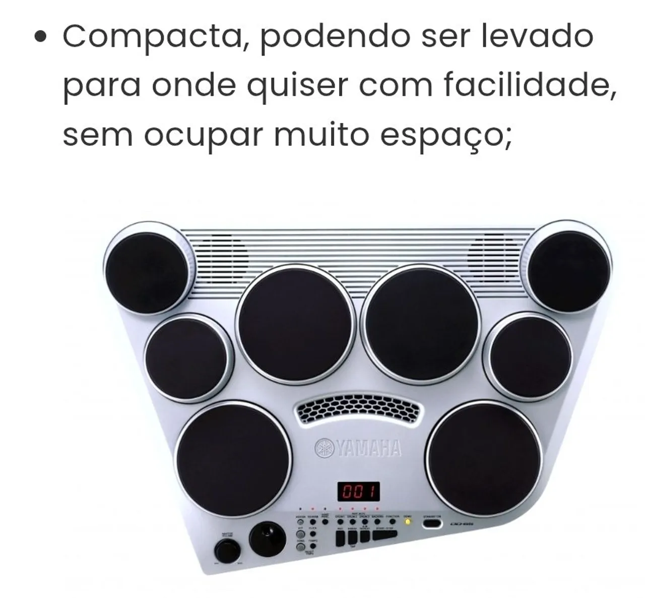 Bateria Eletrônica Yamaha Compacta e Portátil