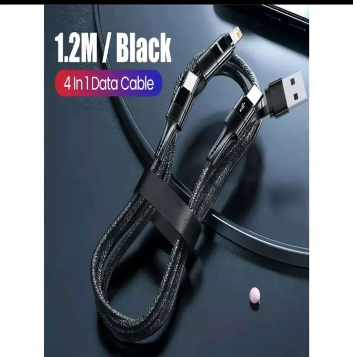 Cabo 4 em 1 para Celular - iPhone, Tipo C, USB-A - Foto 2