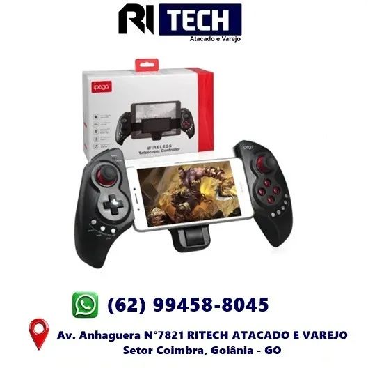 Controle Ipega Pg-9023s Portátil Sem Fio BT 4.0 Controlador De Jogo PC Celular