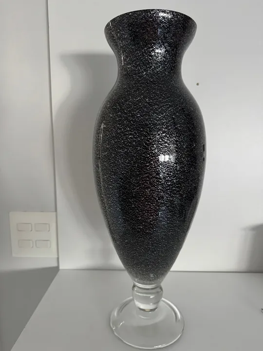Jarro Decorativo Preto e Prata