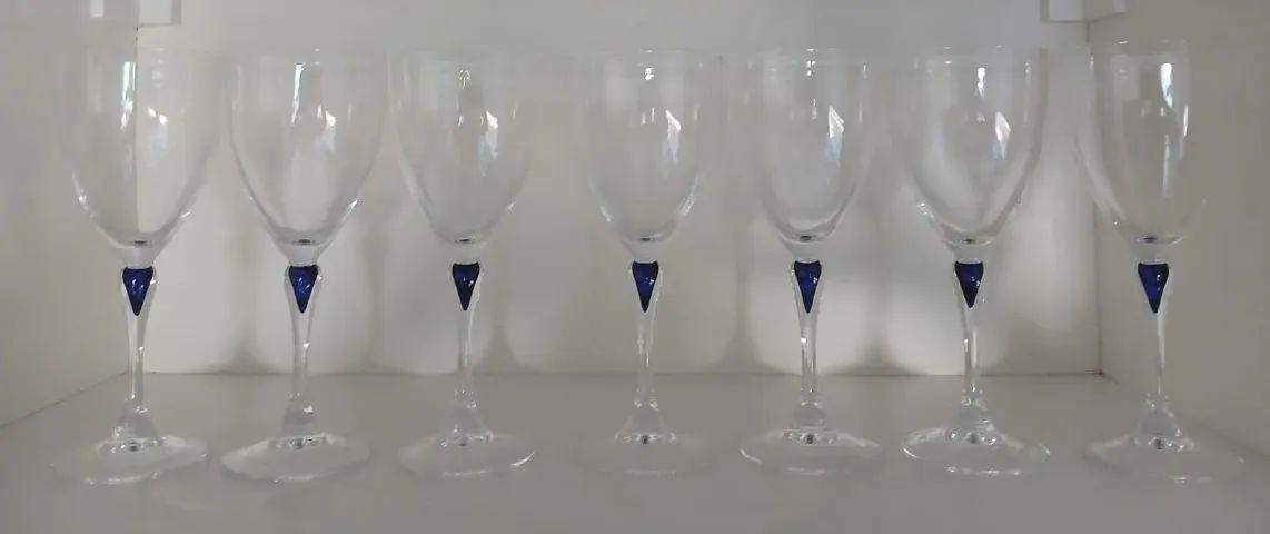  Antiguidade  Jogo de 7 Taças em Cristal D'arques 20 cm x 8 cm