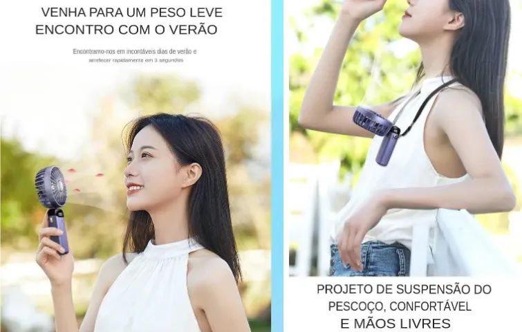 Ventilador de mesa portátil Recarregável 5 velocidades - Produto novo testo na hora - Foto 6