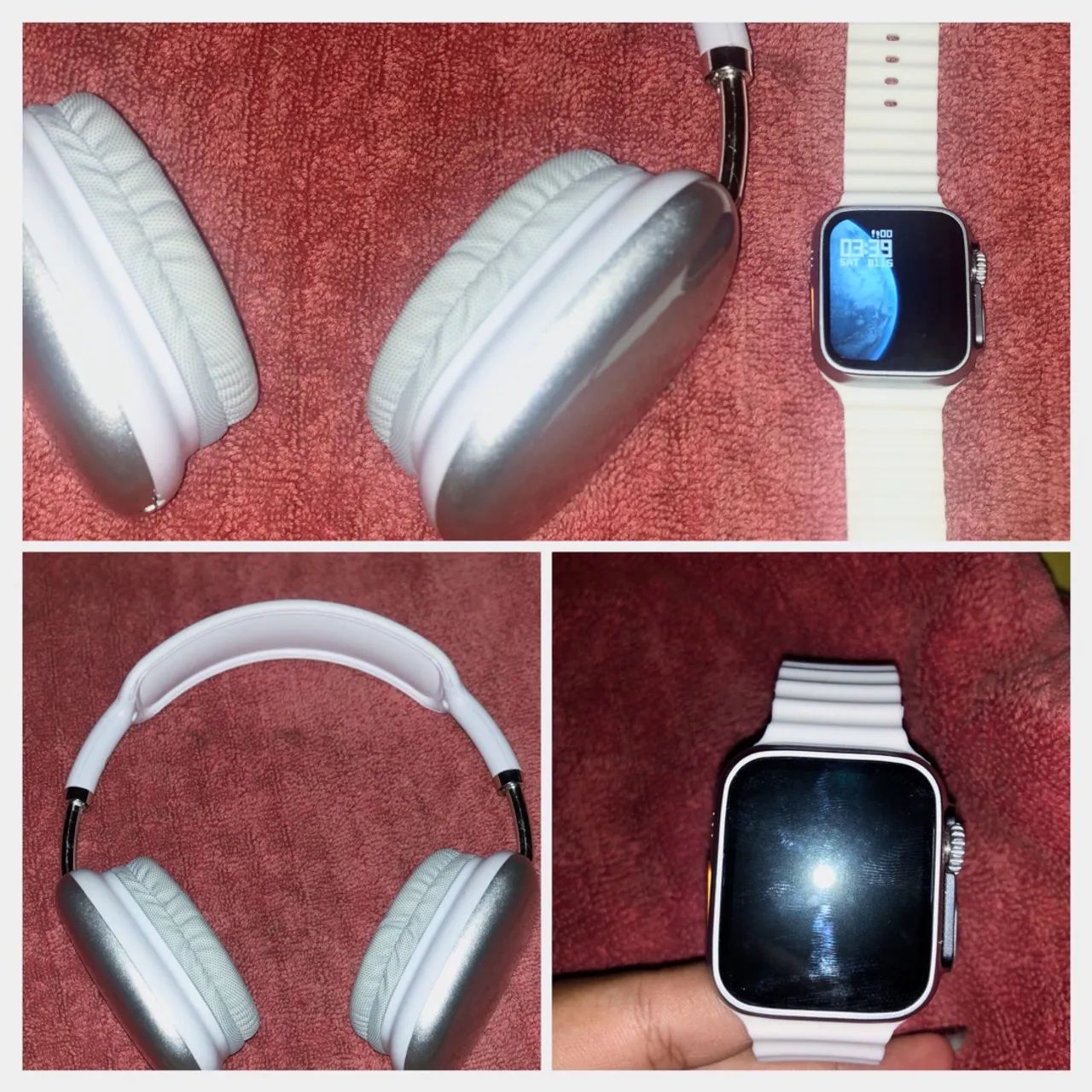 Apple Watch estilo series 8 Ultra+fone de ouvido over-ear+Carregador por indução Original.